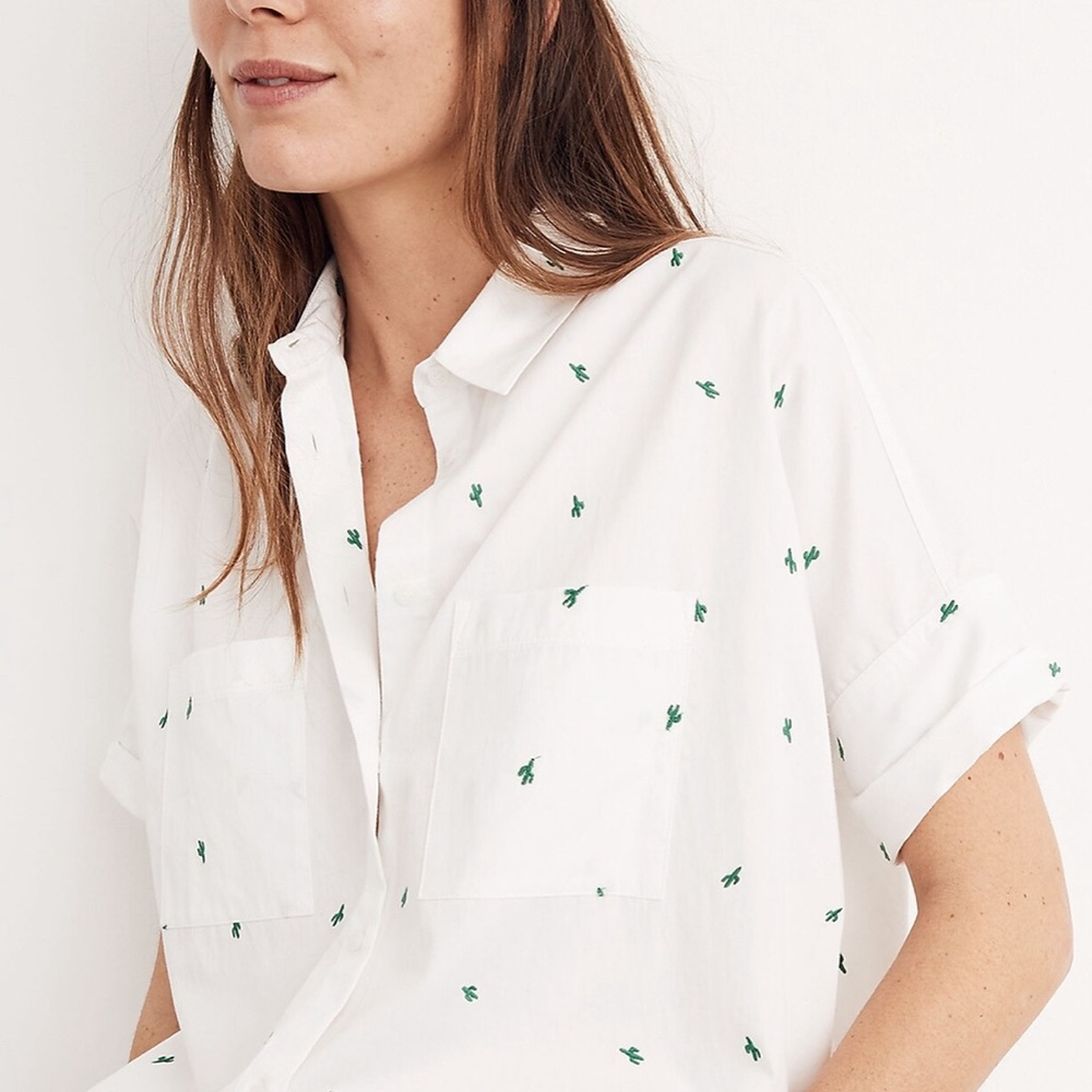 Madewell Embroidered Cactus Courier Shirt Small